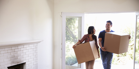 Couple moving