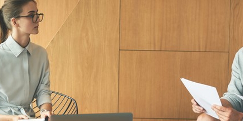 Landlord talking to tenants