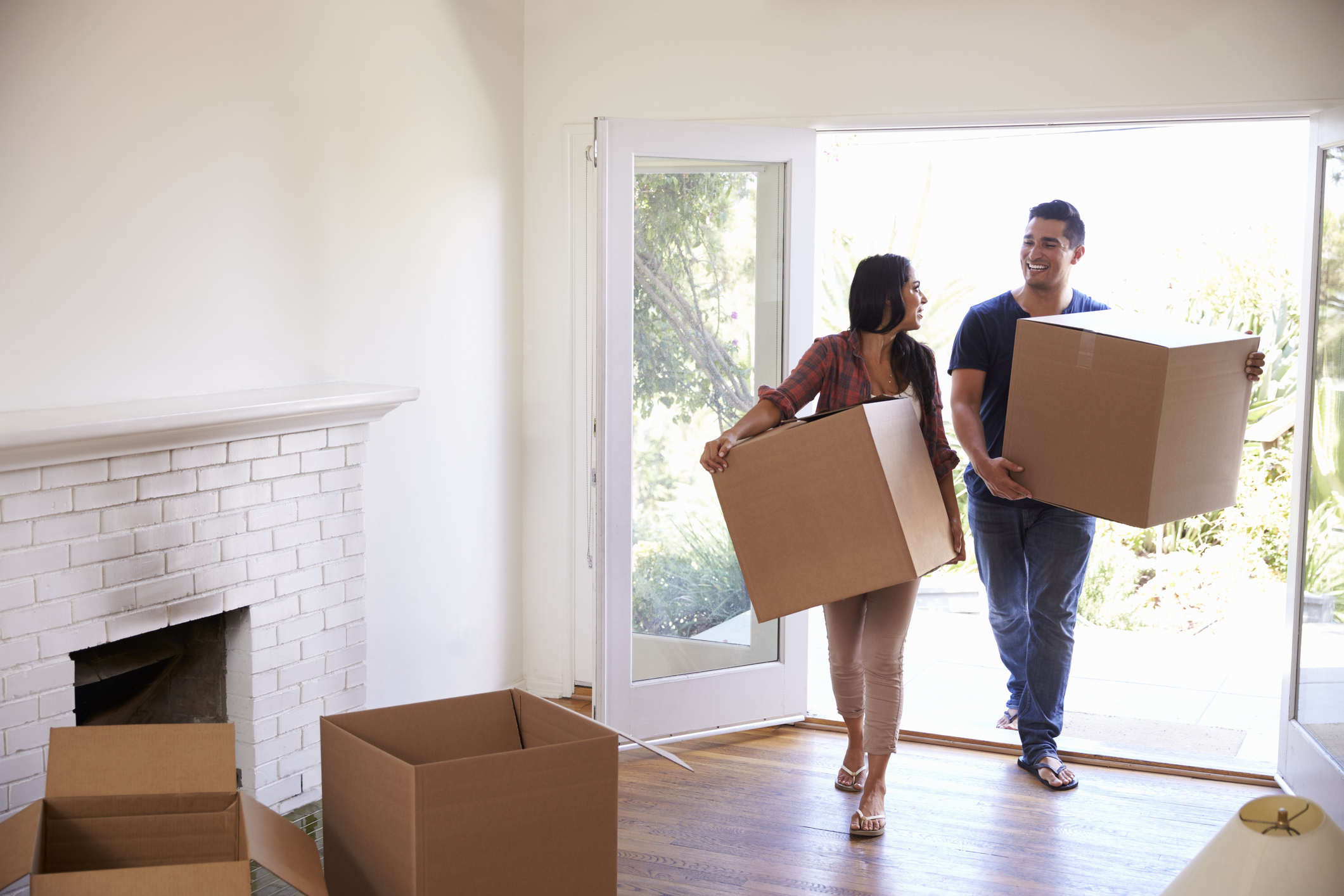 Couple moving