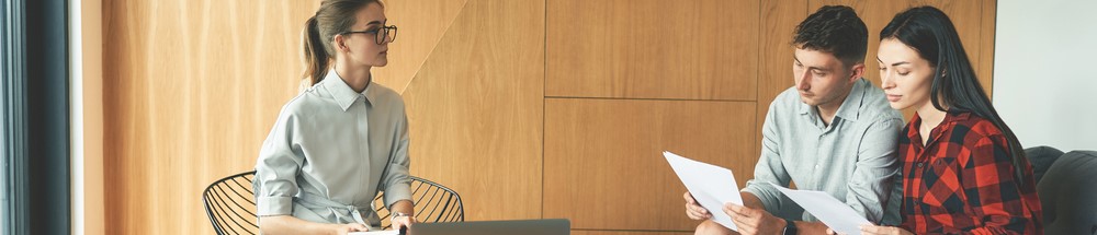 Landlord talking to tenants