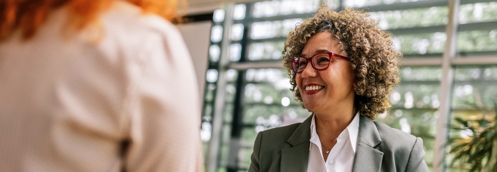 Woman meeting real estate attorney